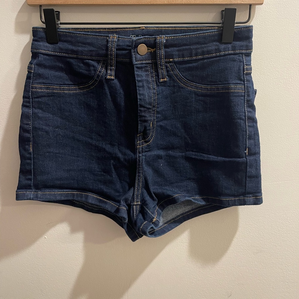 Wild Fable High Rise Stretchy Short Dark Wash-4